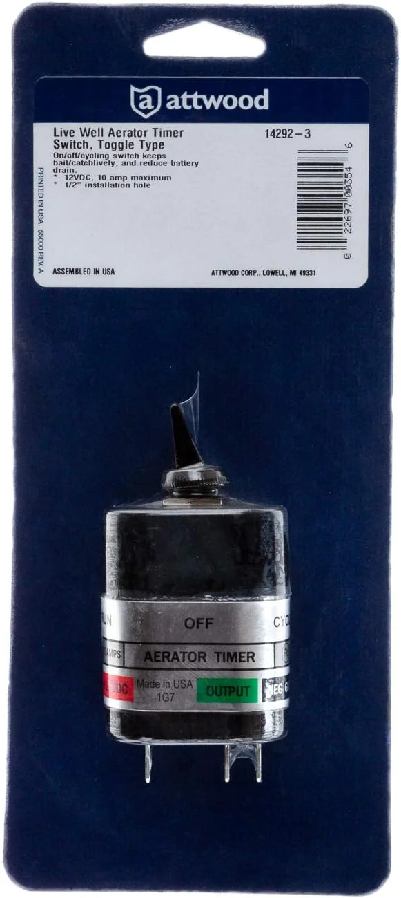 Attwood Live Well Aerator Timer Toggle Switch